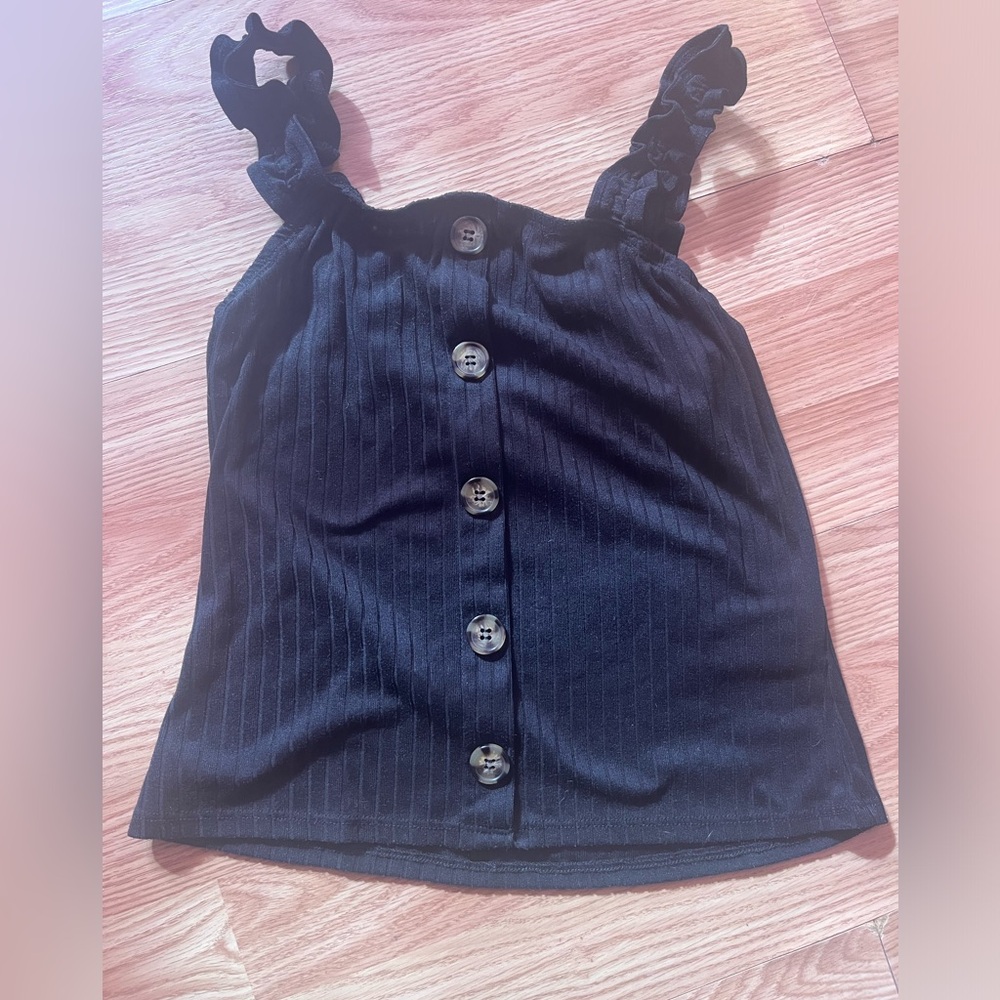 Black NOBO frilled tank top size 7-9